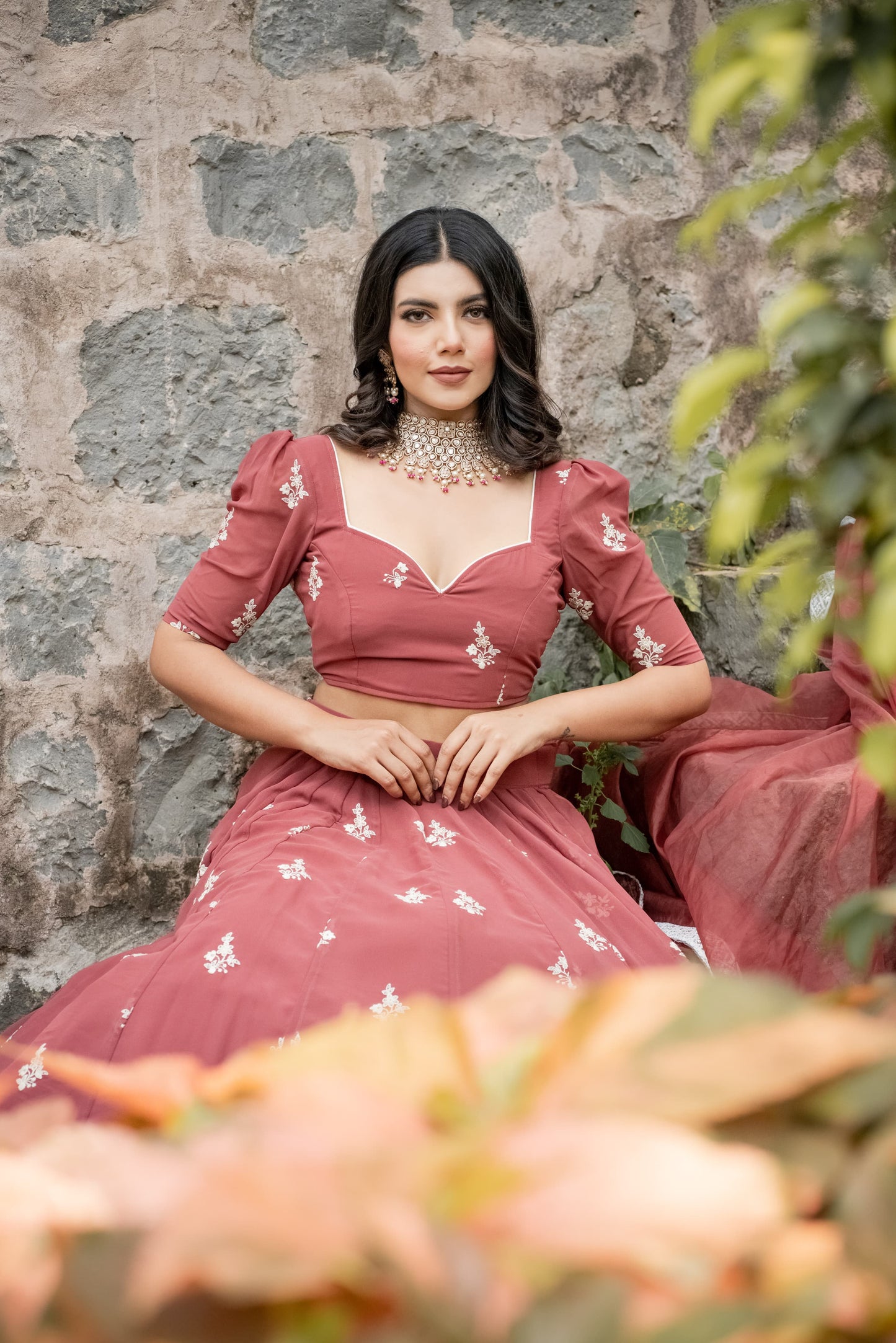 THREAD WORK LEHENGA