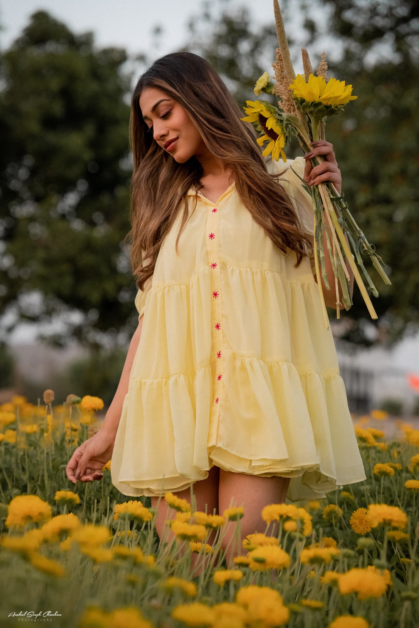 YELLOW GEORGETTE DRESS
