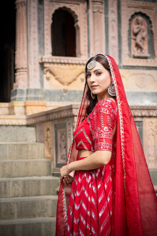 SILVER GOTA PATTI LEHENGA