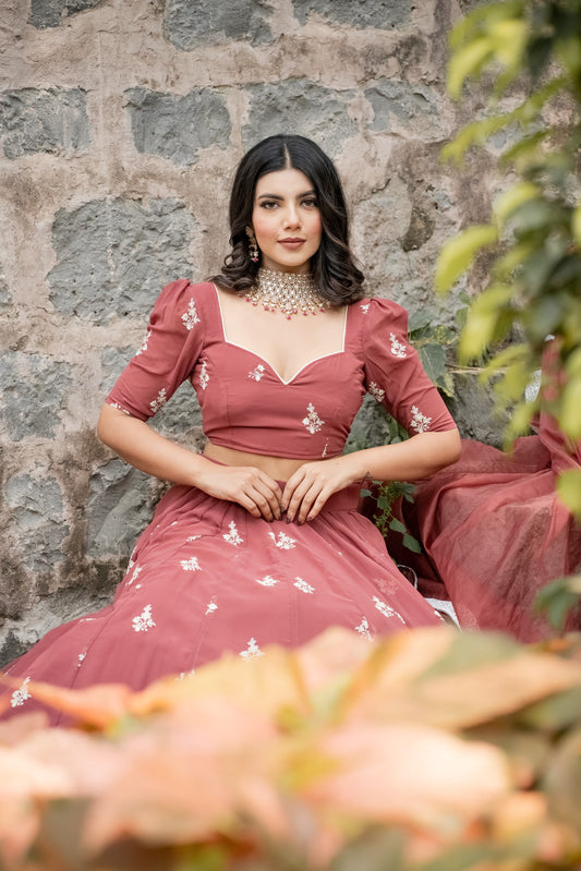 THREAD WORK LEHENGA
