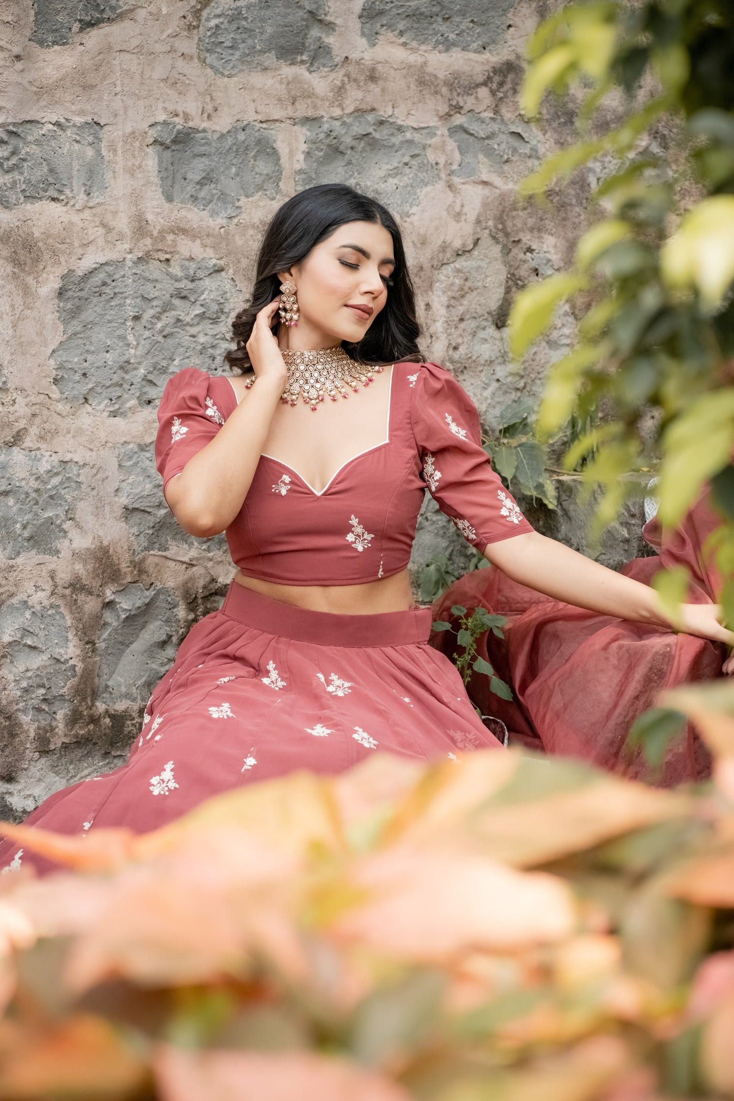 THREAD WORK LEHENGA