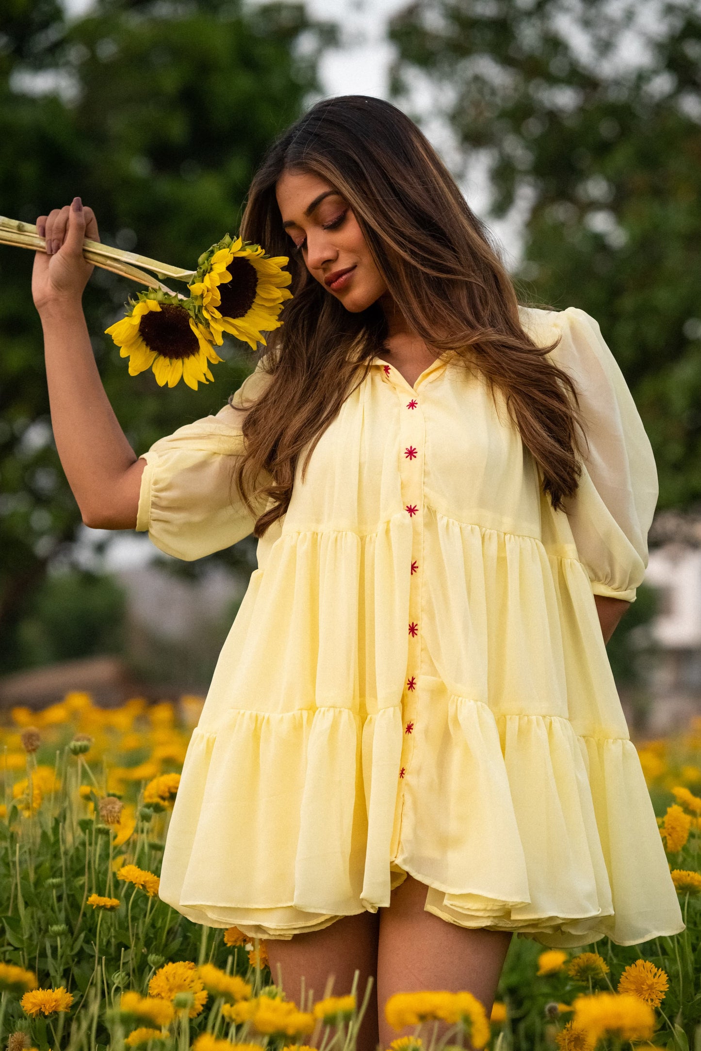 YELLOW GEORGETTE DRESS