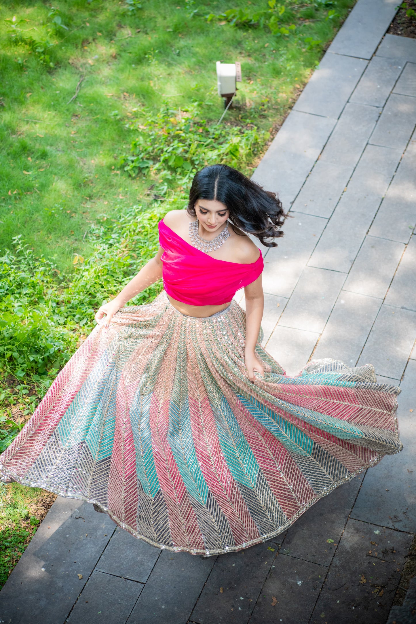 MIRROR WORK LEHENGA